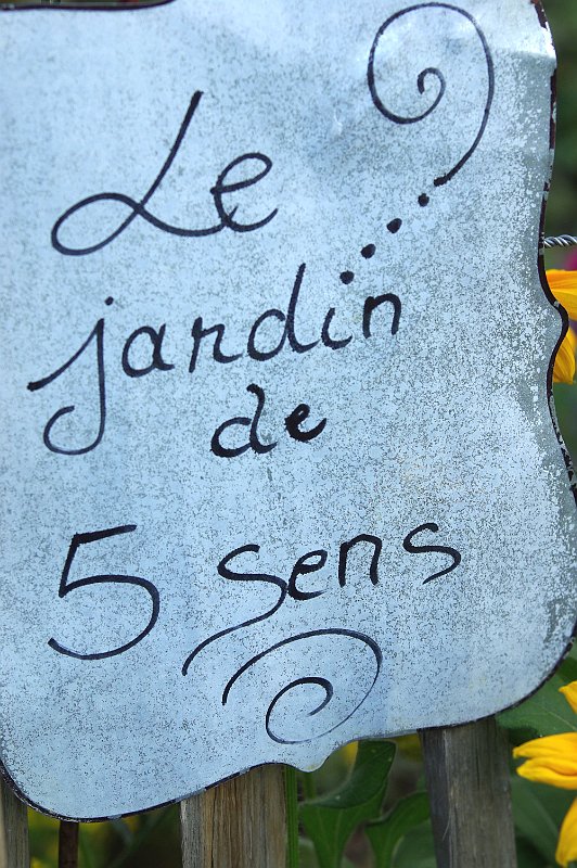 plaque du jardin de 5 sens